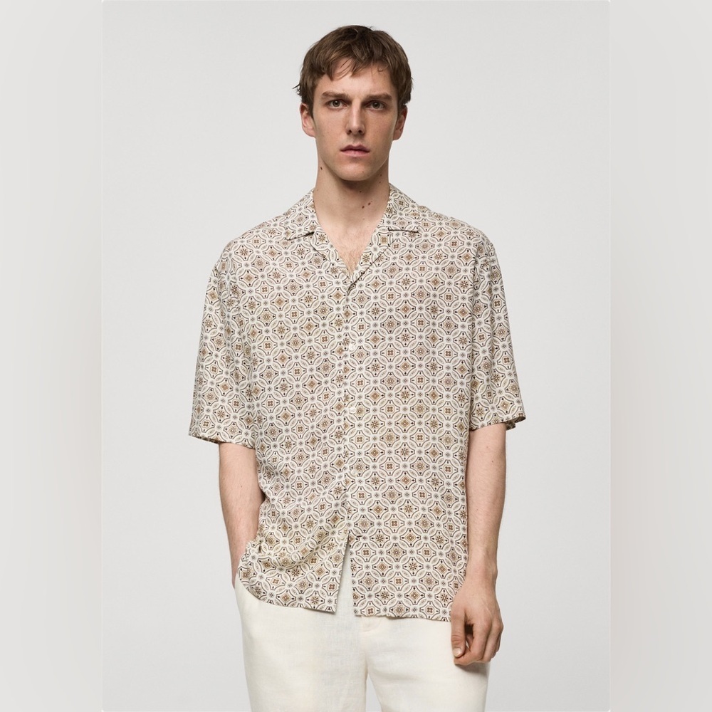 Mango MNG Patterned Fluid Regular Fit Shirt